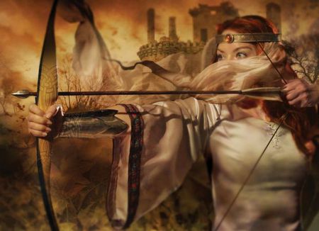 Fighter - arc, woman, arrow, beautiful