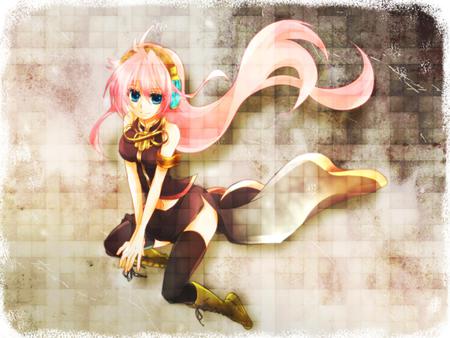 Megurine Luka - pretty, anime, vocaloid, brown, pink, microphone, luka, aqua, music, headphones, nice, pink hair, idol, program, beautiful, hot, megurine, girl, thighhighs, virtual, beauty, cool, black, awesome, diva, megurine luka, aqua eyes, cute, headset, sexy, vocaloids, song