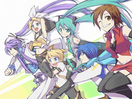 Vocaloid - miku hatsune, kaito, meiko, rin kagamine, gakupo kamui, len kagamine