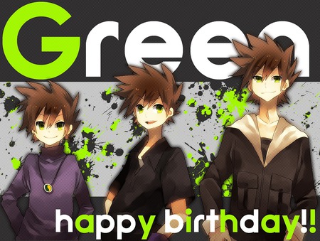 green - abstract, happy birthday, pokemon, green