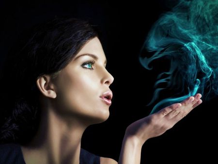 A SMOKE FIGURE - smoke, fugure, image, woman