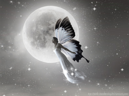 fairy of moon - cg, moon, fairy, 3d