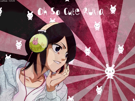 Oh So Cute Rukia - bleach, xd, rukia, pink, bunny, cute, chappy