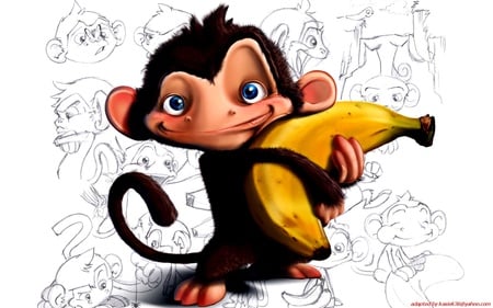 monkey - banan, fantasy, anime, monkey