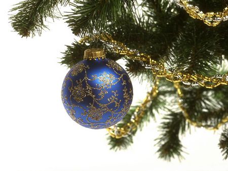 Christmas ornament - pine, ornament, christmas, blue