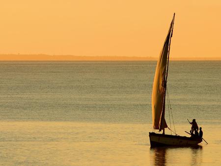 Mozambican Dhow At Sunset !!! - sea, boat