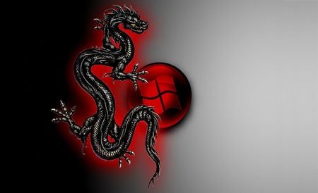 dragon - dragon, windows, red