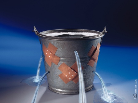 bucket - leaky, hole bucket, bucket