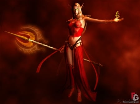 Sin Dorei Blood Elf Demonika - elf, abstract, fantasy, demon, dark