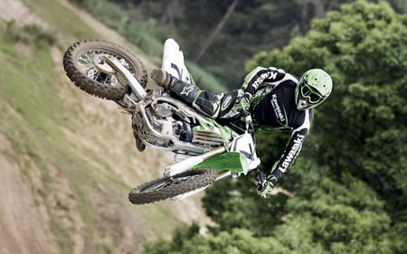 up and away - race, freestyle, motocross, bikes, kawasaki