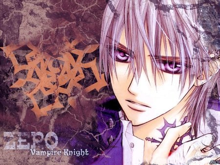 Zero Kiryuu - vampire, tattoo, violet, knight