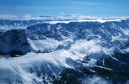 Rocky Mountains Cloud - dark blue, light blue, mountains, cloud