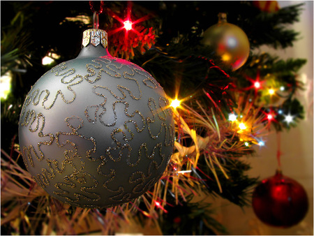 Christmas Decoration - nice, christmas tree, art photo, lightining, decoration