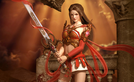 Warrior - sword, fantasy, female, warrior