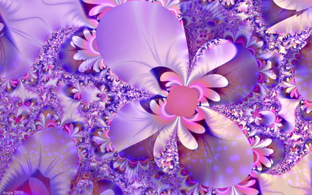 Fractal 16 - fractal, purple, pink, bloom, pastel, other, flower, spring