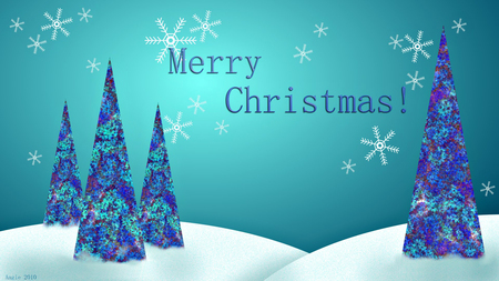 Merry Christmas! (In Blue) - christmas, winter, blue, seasonal, holidays