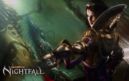 Nightfall - fantasy, guild wars, girl, hd, assassin, action, adventure, video game