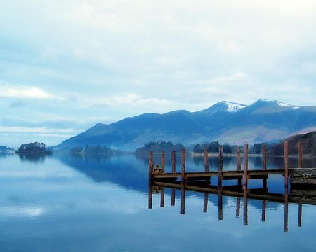 Bridge.. - abstract, winter, water, photography, landscape, alone, tree, nature, lake, seasons, mountains, sky, bridge