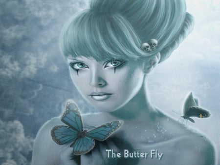 the butterfly - butterfly, girl, cg, 3d