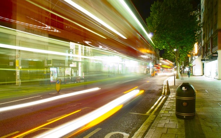 London Street - street, beautiful, lights, london, city, night, architecture, buildings