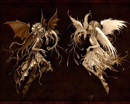 Angels - wings, angels, fantasy, females