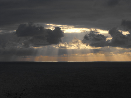 Light from beyond - sea, landscape, clouds, light