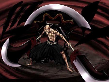 Ikkaku Madarame bankai - blood, anime, ikkaku madarame, bleach, sword, banki