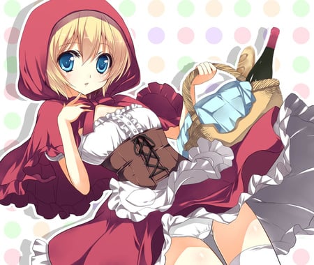 Little Red riding hood - anime, cute, girl, litte red