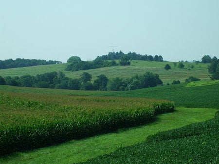 Rolling Hills - fields, green, nebraska, summer