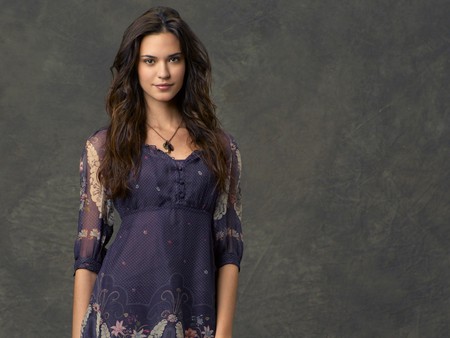 Odette Yustman - odette annable, odette, odette yustman, brunette, yustman, purple dress