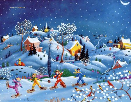 Christmas holiday - holiday, winter, blue, christmas, snow