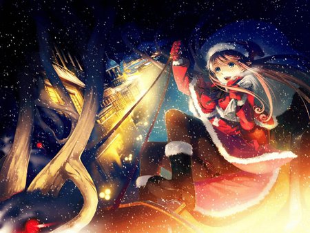 Anime Xmas - snow, winter, holiday, anime, christmas