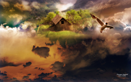 Dreams beyond by Deinha - andrea andrade, dream, house, dove