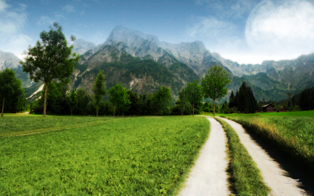 Luporus Garden - andrea andrade, green, mountains, field