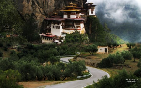 The Faith Road - house, road, andrea andrade, nature