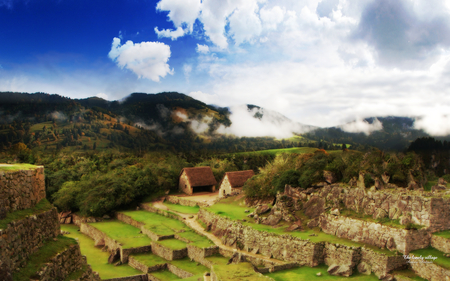 The Lonely Village - andrea andrade, village, ancient, blue sky