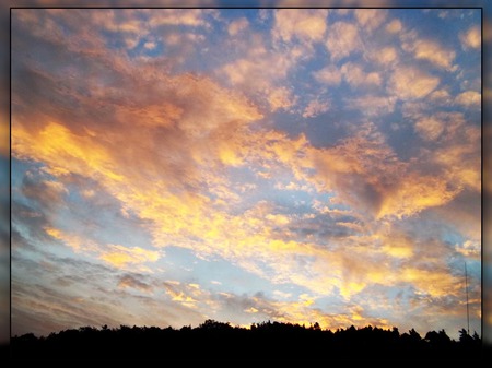 orange blue sunset - cloud, sunset, orange, blue