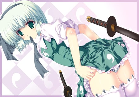 konpaku_youmu - anime, konpaku youmu, sword, girl