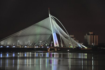 bridge at putrajaya Malaysia - water, steel, tall, modern