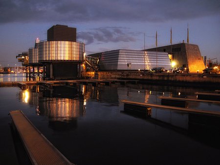 nice building - windows, building, modern, reflection, glass, water