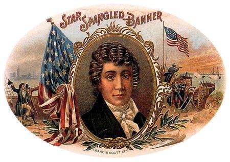 Star Spangled Banner - star spangled banner, art, flag, people, cigar box