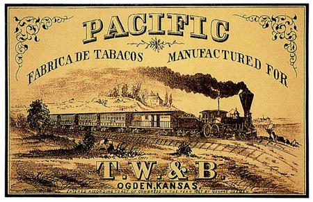 Pacific T.W.& B. - train, cigar box, folk art, pacific