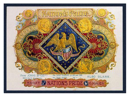 Nation's Pride - eagle, cions, folk art, nation, cigar box