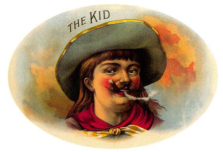 The Kid - folk art, cigar box, cowboy, people