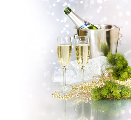 Happy New Year - champagne, glasses, holiday, beautiful, happy new year, nice, merry christmas, cool