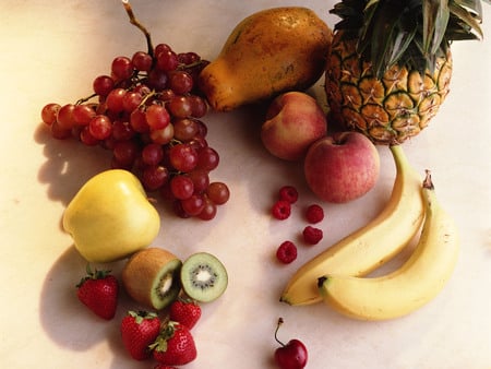 Asian Fruits - kiwi, apple, banana, fruit