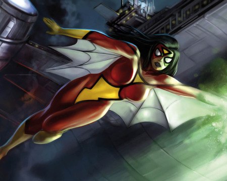 Spider woman - fan art, entertainment, ultimate alliance, movie, action, video game, spider woman, marvel