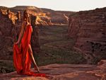 STEP IN RED ON GRAND CANYON