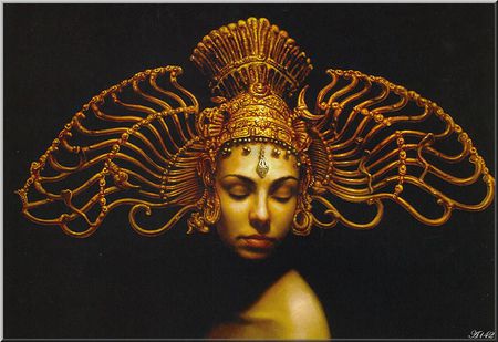 shiva - crrows, gold, woman, shiva