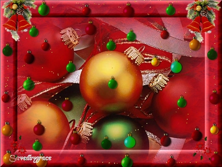 Christmas balls - holiday, ornament, christmas, red